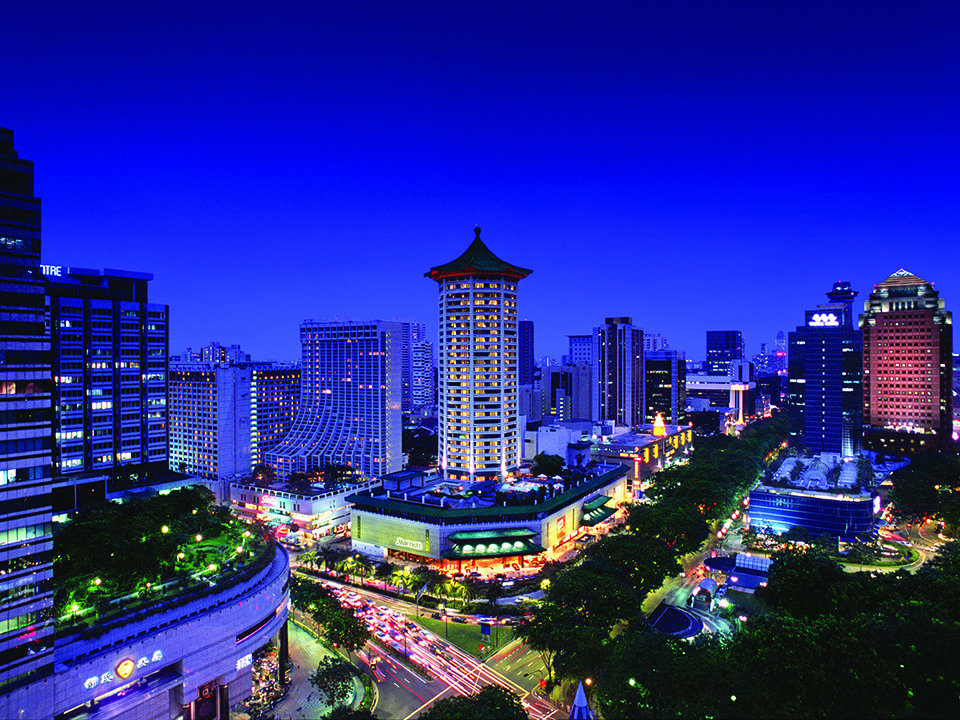 An outside view of Singapore Marriott Tang Plaza Hotel.
