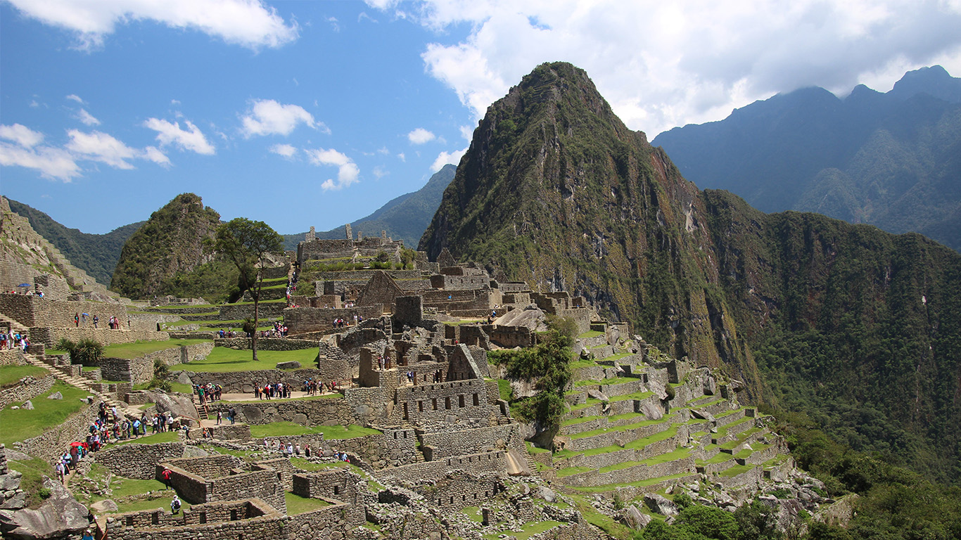 View from the mountains of Machu Picchu.