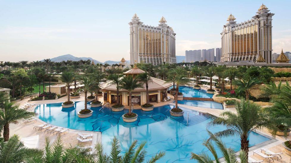 View of the amazing pool at the JW Marriott Hotel in Macau.